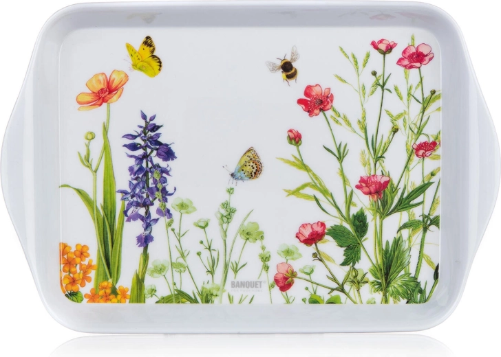 Meadow melamine tray 21 × 14 cm, white