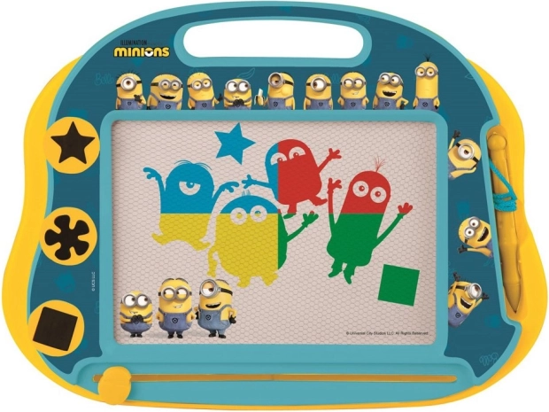 Daudzkrāsaina magnētiskā zīmēšanas tāfele ar zīmogiem MINIONS no Lexibook