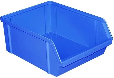 Uzliekamā slīpā uzglabāšanas kaste 40 kg, 400 × 300 × 162 mm, zila