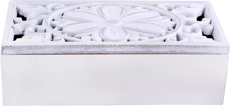 Wooden white box with 3 dividers 23 × 11 × 7 cm