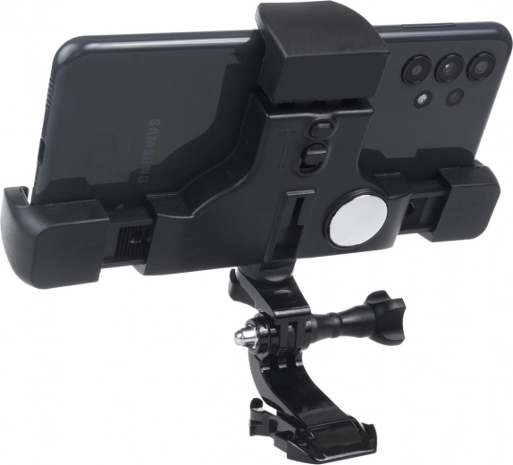 Tālruņa turētājs ar bloķēšanas sistēmu