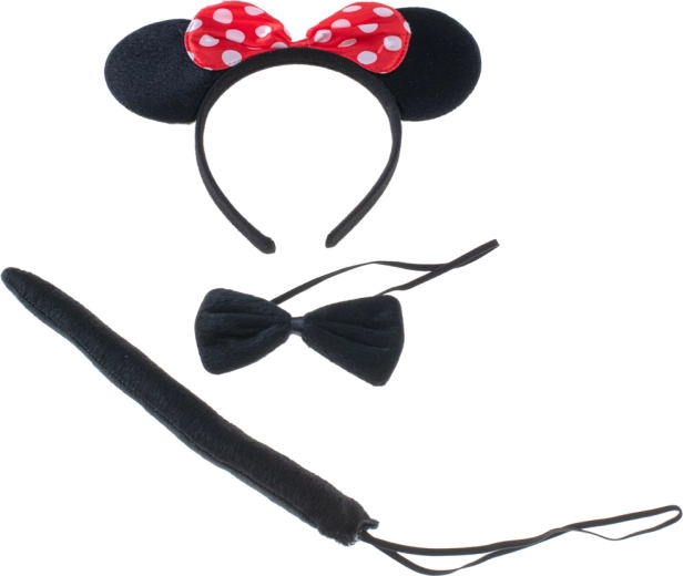 Ikoniska matu stīpa ar ausīm un punktainu bantīti