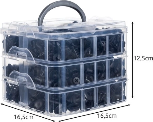 Trīsstāvu organizators ar rokturi