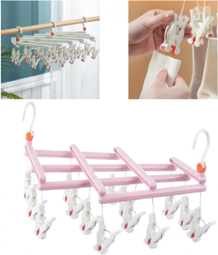 Double hook and rotating holder for easy hanging