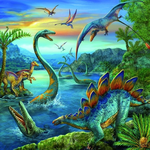 Trīs dinozauru ainas vienā iepakojumā