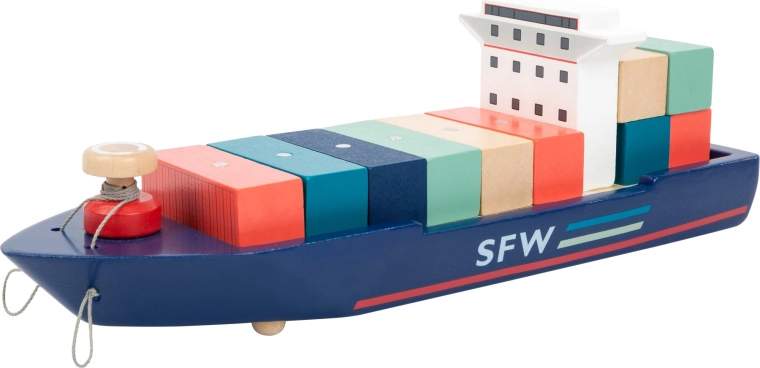 Konteinerkuģis ar velkoņiem