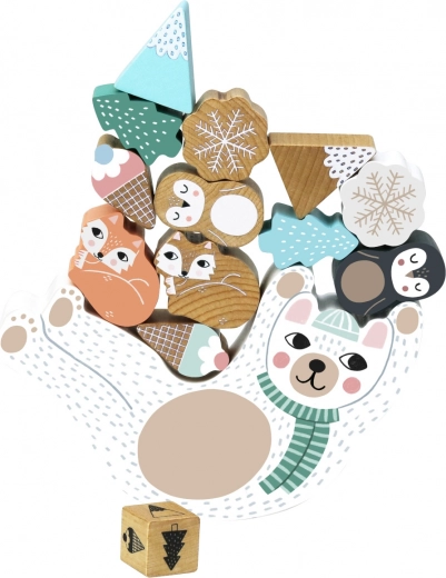 Creative wooden pieces in natural tones