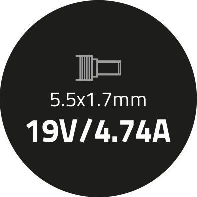 Optimizēti parametri 19 V / 4.74 A