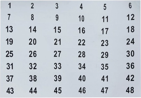 48 āķi un skaitliskā marķēšana