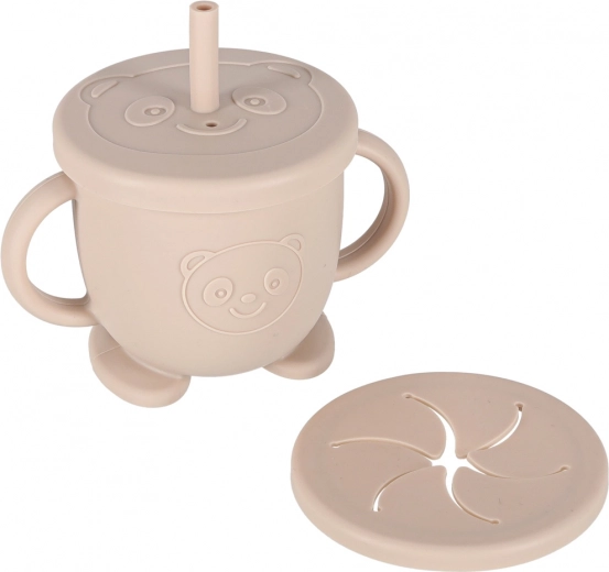 Krūzīte 2 vienā: ar salmiņu un uzkodām