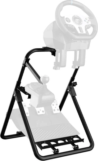 Stable base for wheel, pedals, and shifter