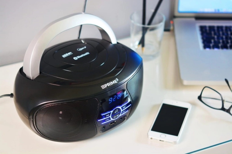 FM radio with 99 presets and a digital display
