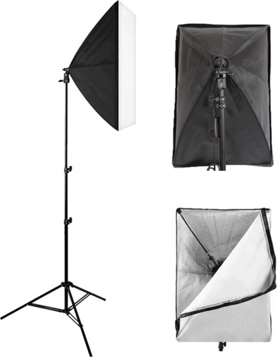 Mīksta, profesionāla gaisma ar 60 × 40 cm softboksu