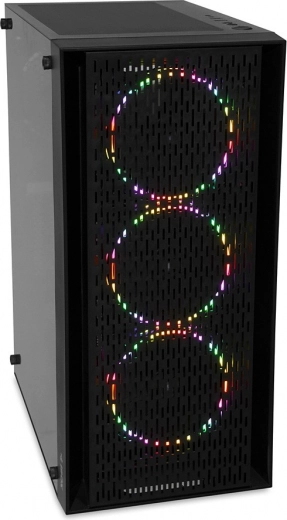 Trīs priekšējie 120 mm LED ventilatori jaudīgai dzesēšanai