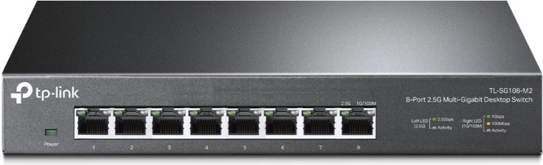 Astoņi 2,5 GbE porti multigigabitu ātrumam
