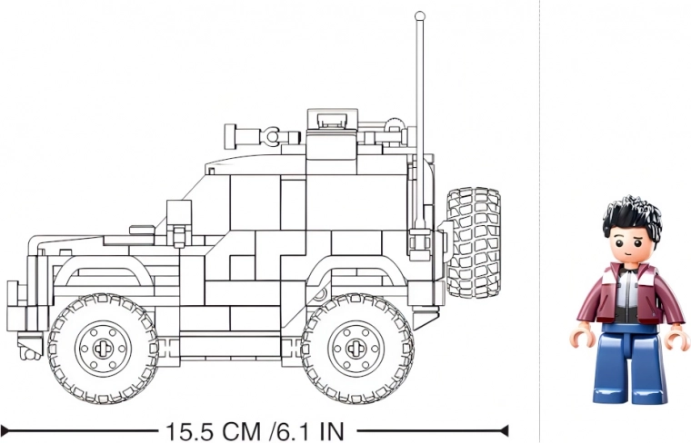 Pārskatāmi izmēri un figūriņa komplektā