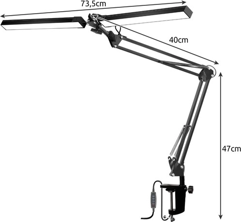 Regulējama konstrukcija ar dubulto apgaismojumu