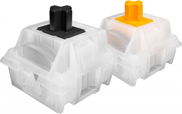 Silent linear switches with hot‑swap and pre‑lubing