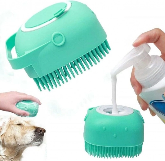 Shampoo dispenser built into the brush
