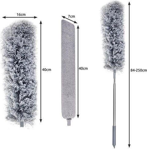Elastīga teleskopiska putekļu slota