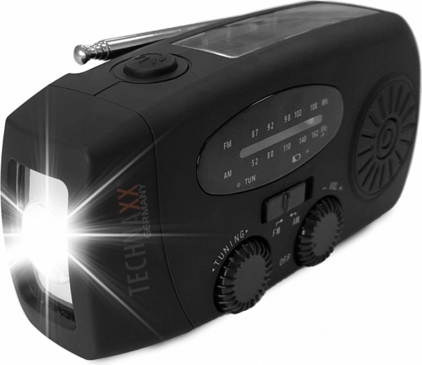 AM/FM radio un spilgts LED lukturītis