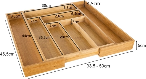 Izplešams platums un līdz pat 8 nodalījumiem