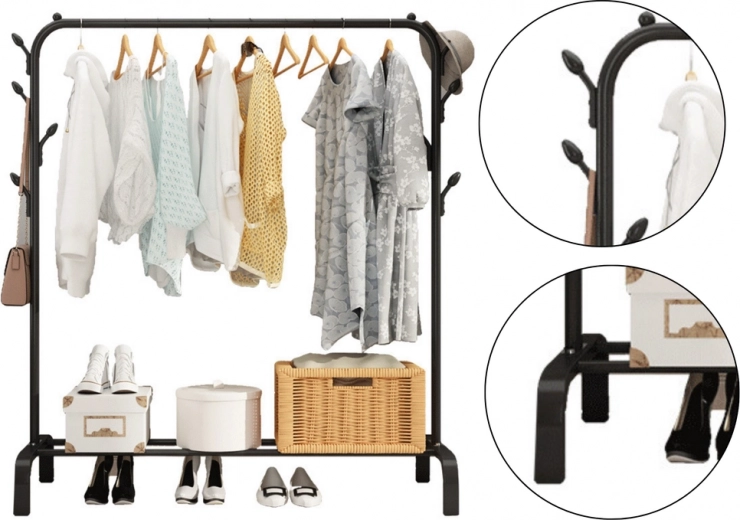 Praktisks apakšējais plaukts apaviem un kastēm