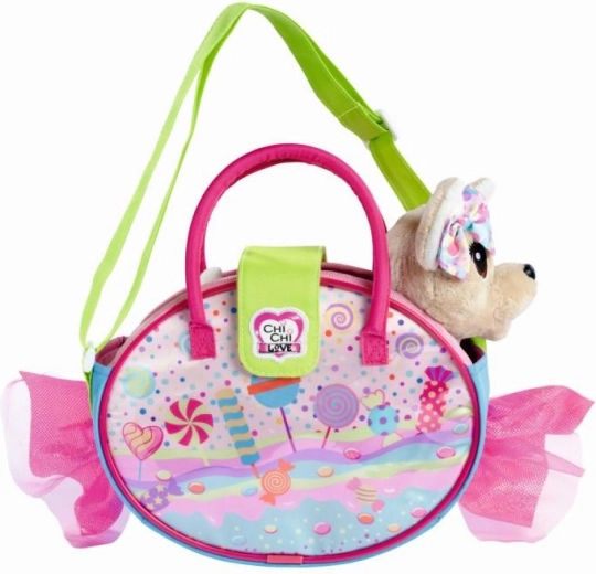 Candy-shaped handbag with shoulder strap