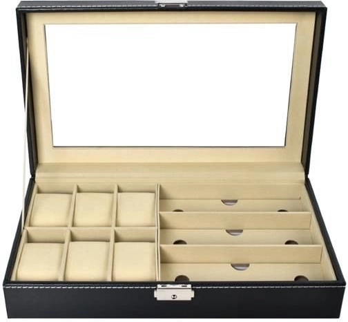 Eleganta ekoāda un caurspīdīgs stikla vāks