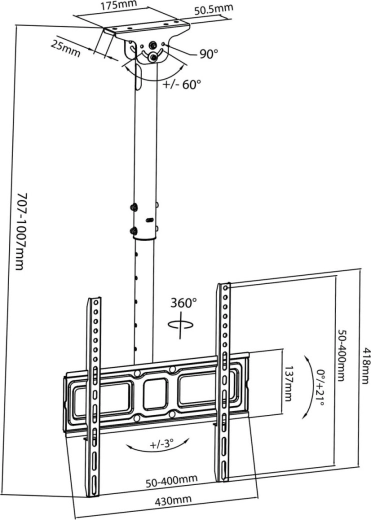 Regulējams slīpums un pagriešana