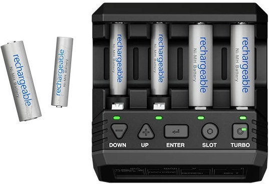 Četri neatkarīgi AA/AAA sloti