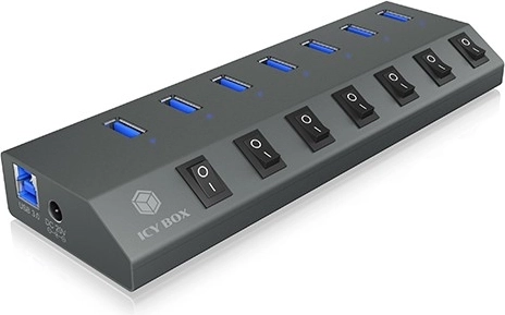 Individuāls slēdzis un LED katram portam