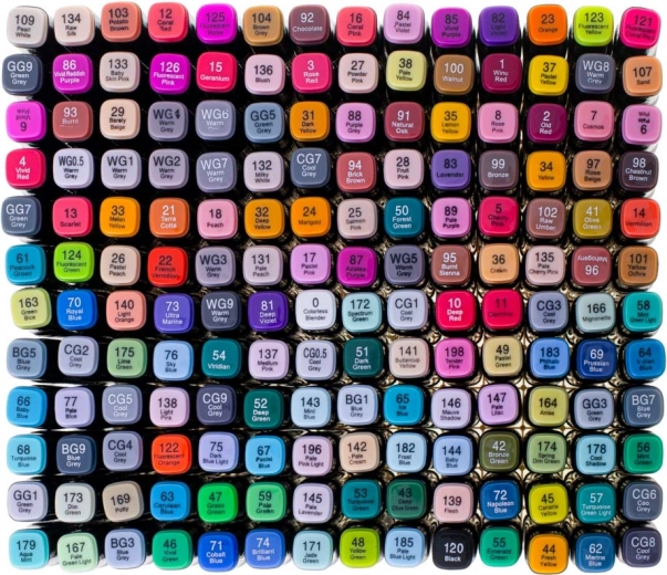 Plaša 168 toņu palete