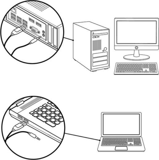Vienkārša pieslēgšana PC un klēpjdatoram