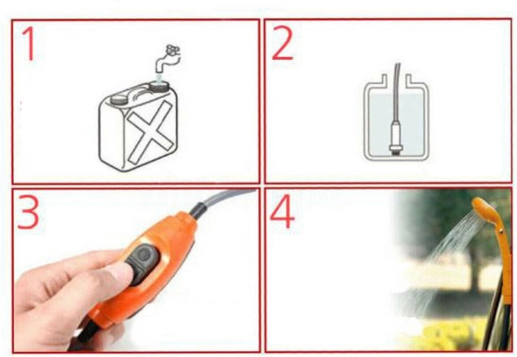 Praktiska duša kempingam