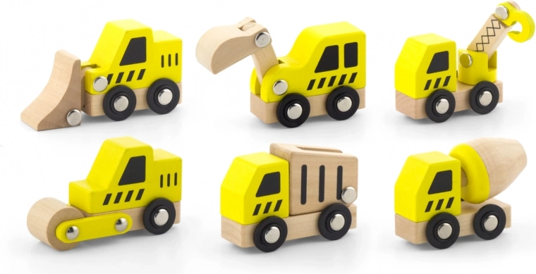 6 iecienītu celtniecības transportlīdzekļu komplekts