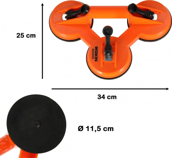 Trīs piesūcekņi maksimālai drošībai