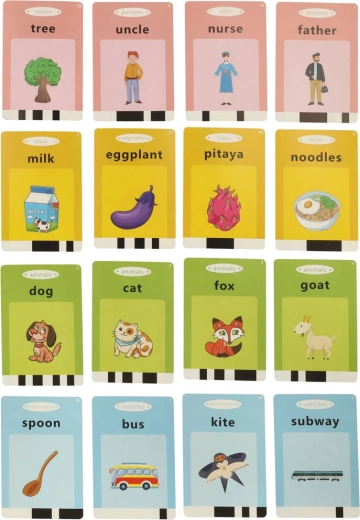 112 krāsainas kartītes, sadalītas kategorijās