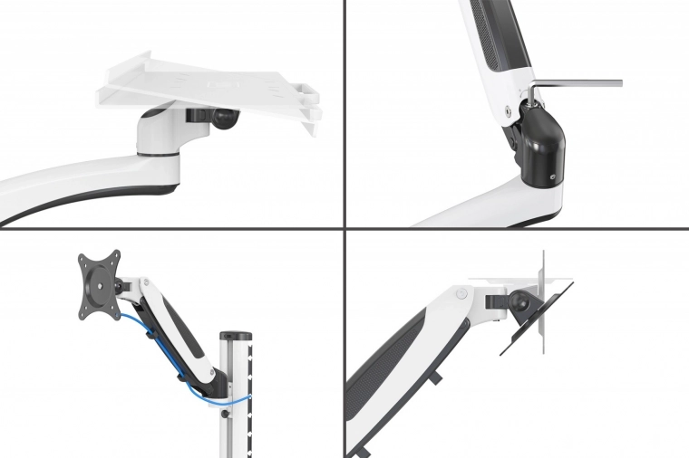 Smooth monitor positioning with 360° pivot
