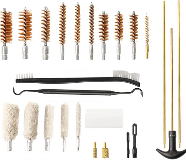Complete 24-piece kit for handguns and long guns