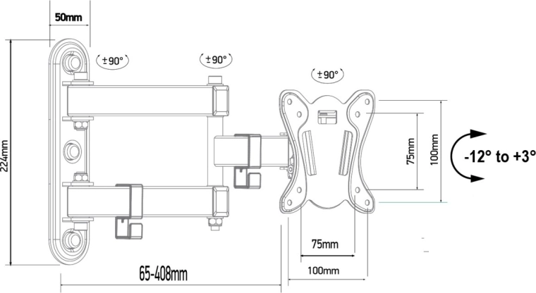 Saderība ar VESA 75x75 un 100x100