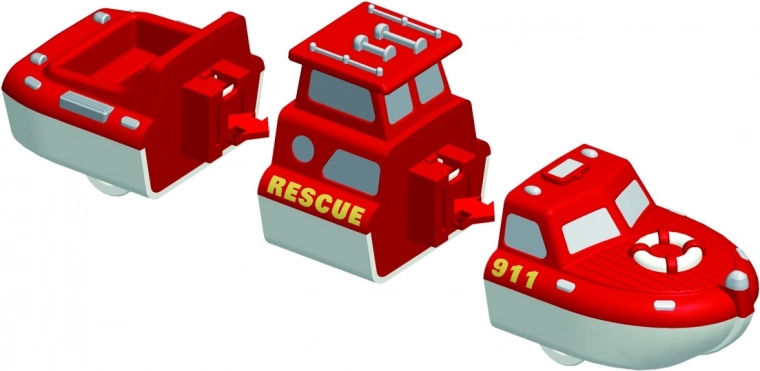 Trīs glābšanas transportlīdzekļi vienā komplektā