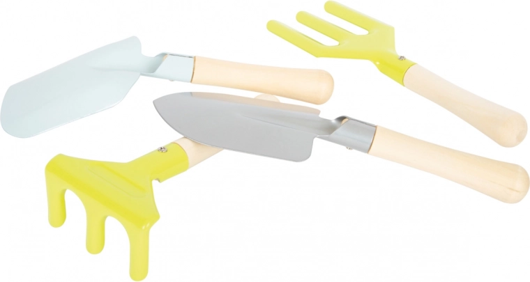 Izturīgi bērnu instrumenti no metāla un koka