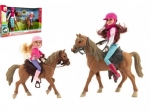 Set of Jockeys with Horses Play Together