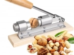 Lever-operated stainless steel nutcracker on a wooden base - 1 piece