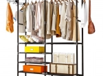 Double clothing rack RUHHY loft with shelves