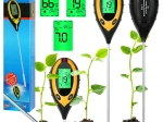 Digitālais augsnes testeris 4v1 pH, mitruma un temperatūras mērīšanai
