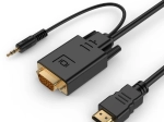 HDMI uz VGA pārveidotājs ar 3,5 mm audio, 3 m, melns