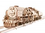 Wooden Mechanical Puzzle UGEARS V-Express Steam Locomotive with Tender