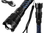 Taktiskā LED lukturītis Trizand 1500 lm ar akumulatoru 5000 mAh, USB‑C, zoom